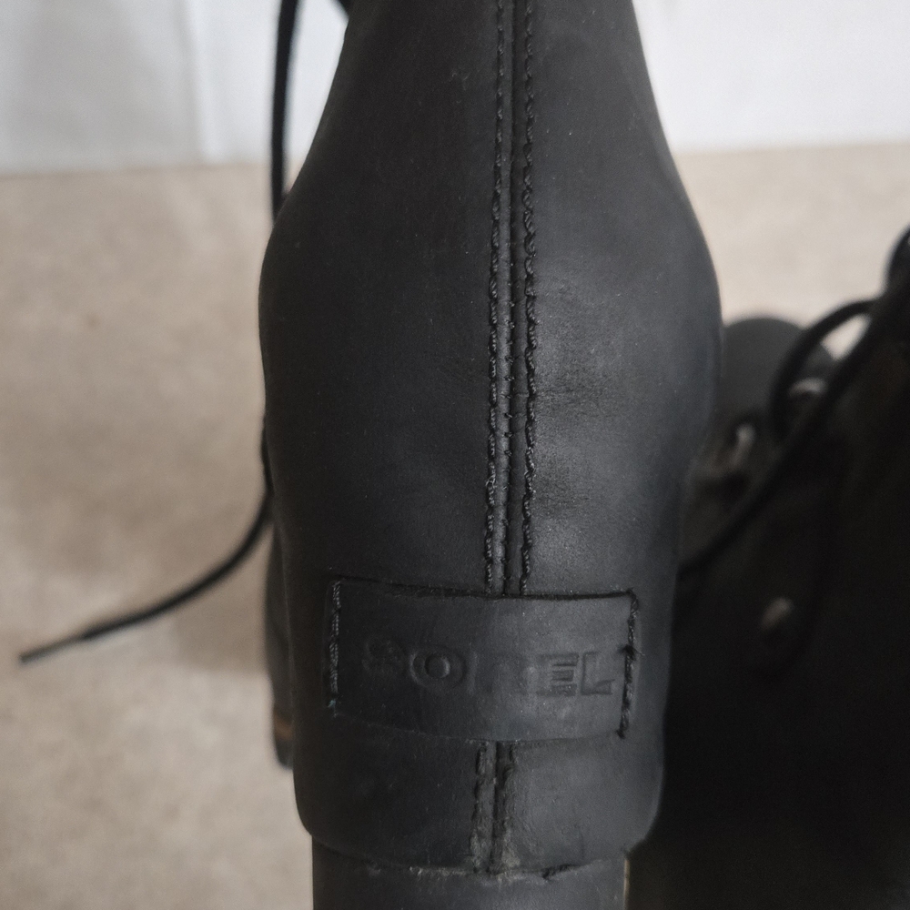Sorel Black Lace-Up Women's Boots - Picture 3 of 12